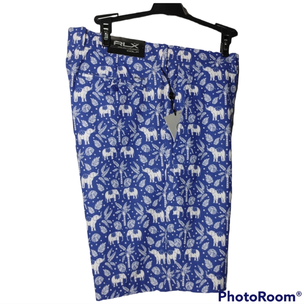 RLX Ralph Lauren Golf West Indies Water Repellent Stretch Elephant Shorts 34